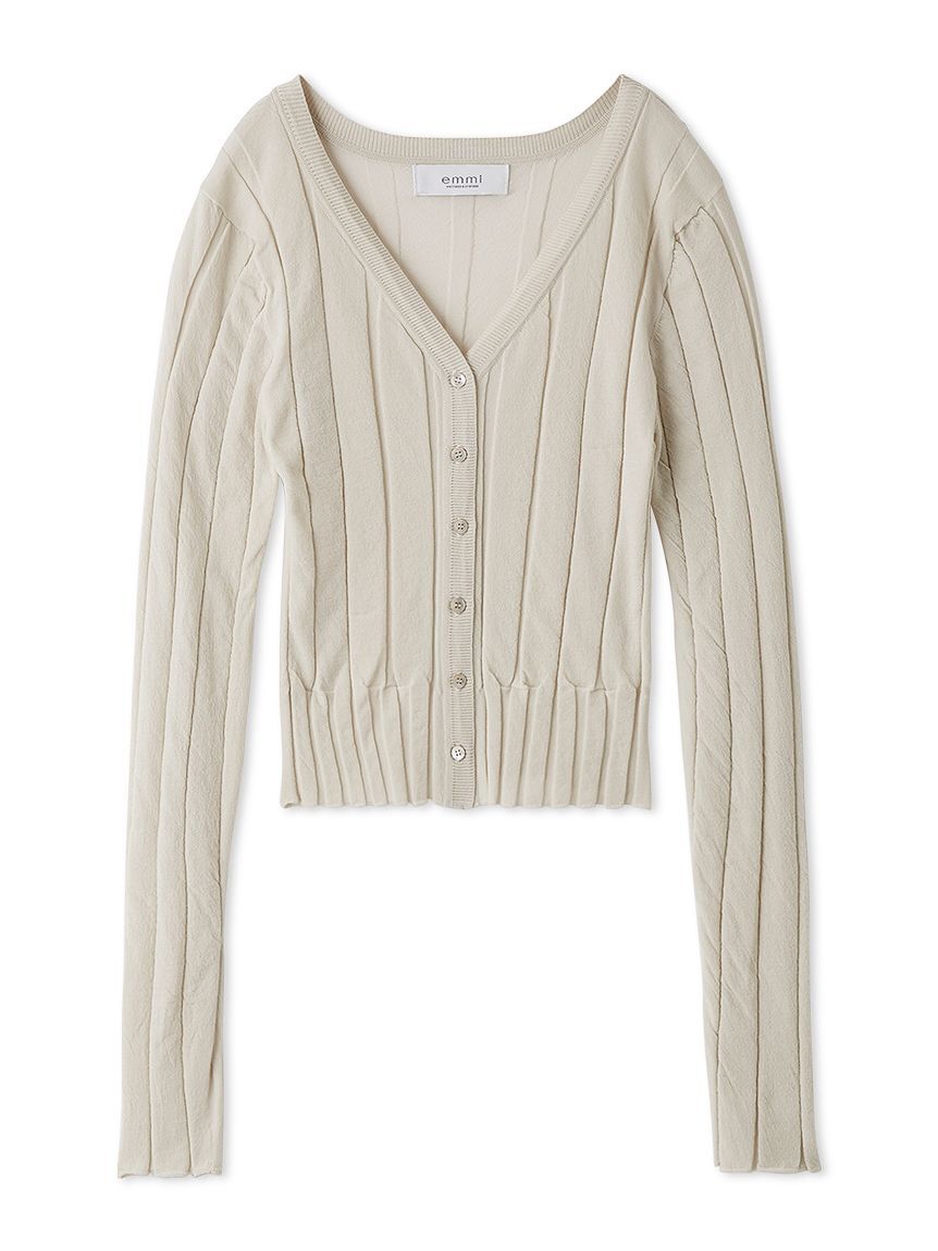 emmi atelier「Vネックリブニットカーディガン」|カーディガン|LGRY