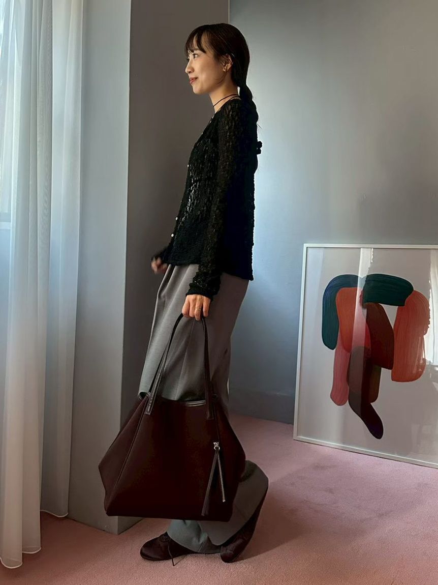 emmi atelier「Vネックリブニットカーディガン」|カーディガン|