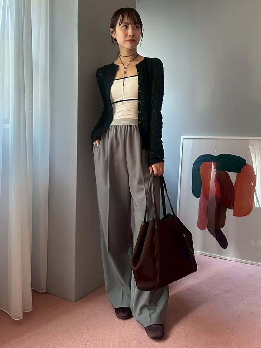 emmi atelier「Vネックリブニットカーディガン」|カーディガン|