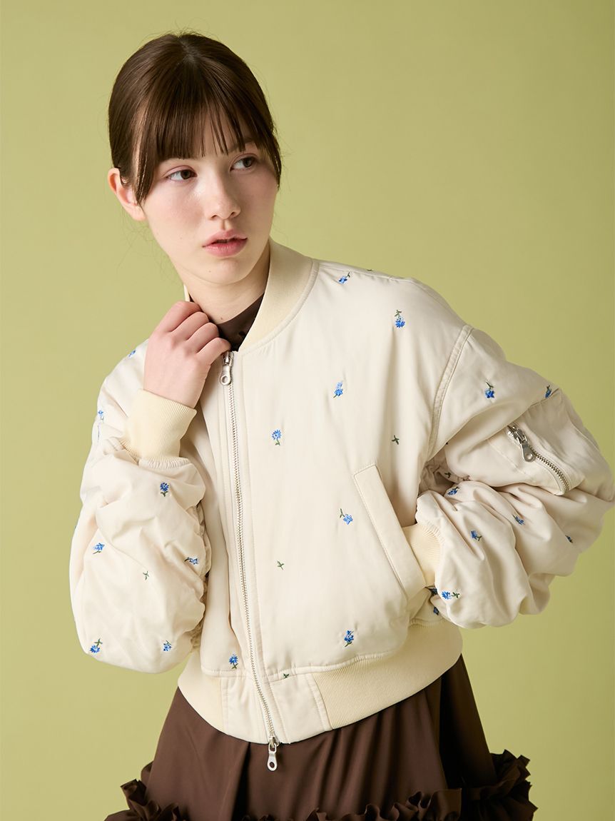 FURFUR「【WEB・一部店舗限定カラー】フラワー刺繍MA-1」|ブルゾン・スタジャン|