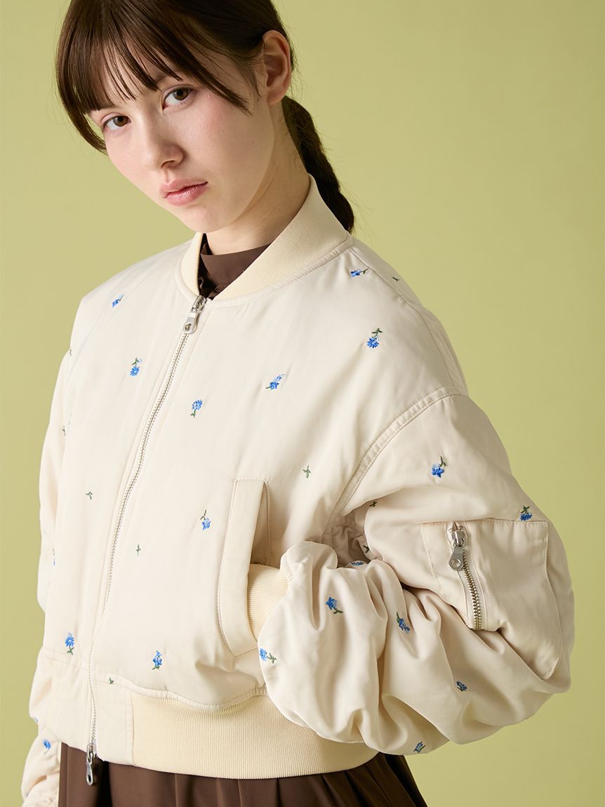 FURFUR「【WEB・一部店舗限定カラー】フラワー刺繍MA-1」|ブルゾン・スタジャン|