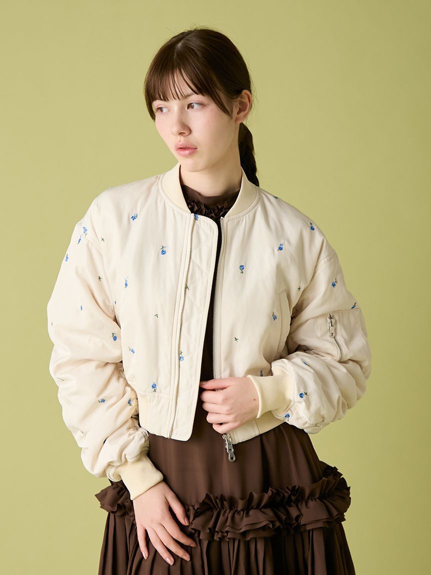 FURFUR「【WEB・一部店舗限定カラー】フラワー刺繍MA-1」|ブルゾン・スタジャン|
