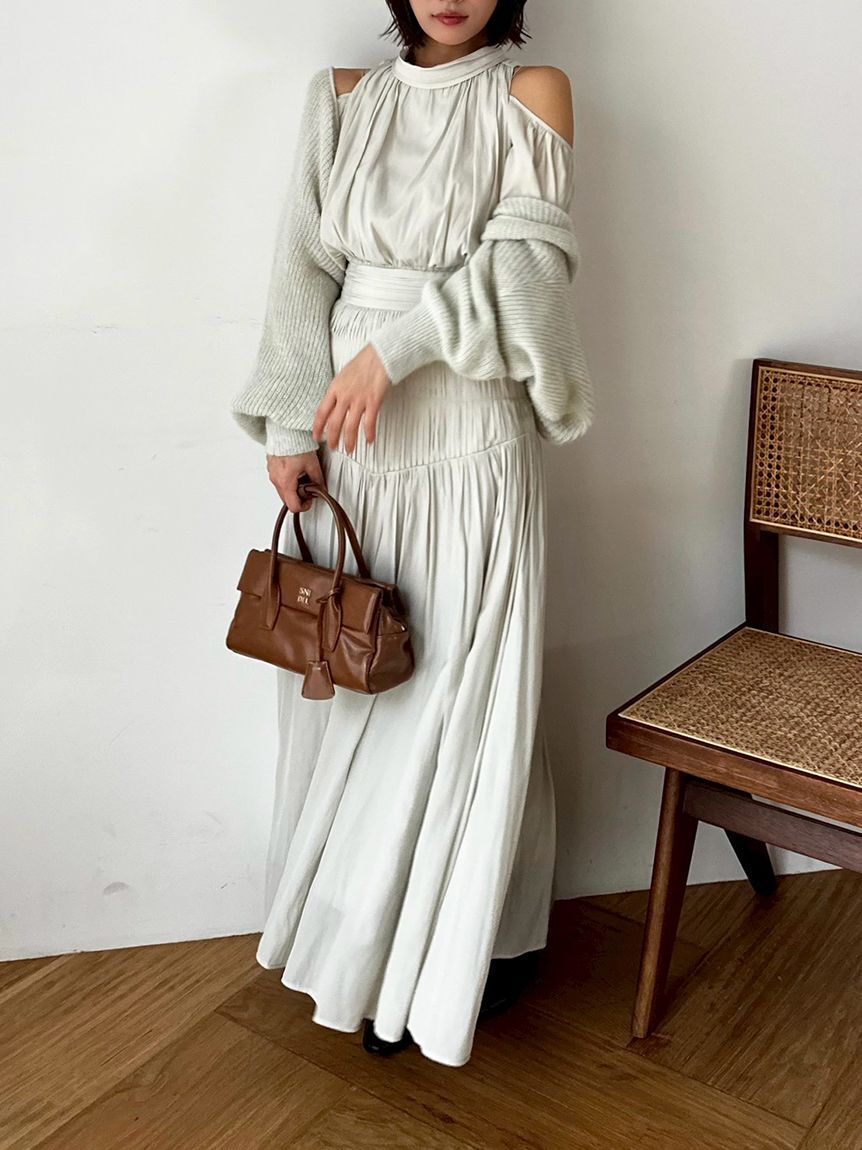 SNIDEL「コールドショルダーロングワンピース」|ワンピース|