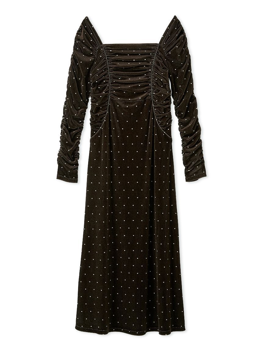 SNIDEL「フロッキープリントギャザーワンピース」|ワンピース|