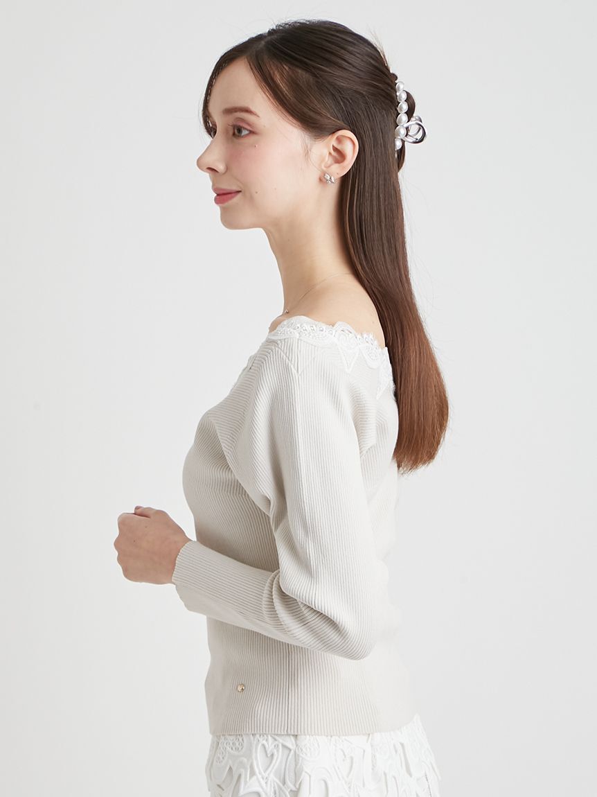 CELFORD「ハートレースニットプルオーバー」|ニット・セーター|