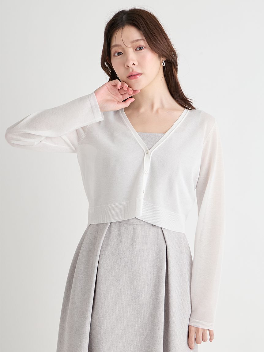 CELFORD「【洗える】シアーカーディガン」|カーディガン|WHT