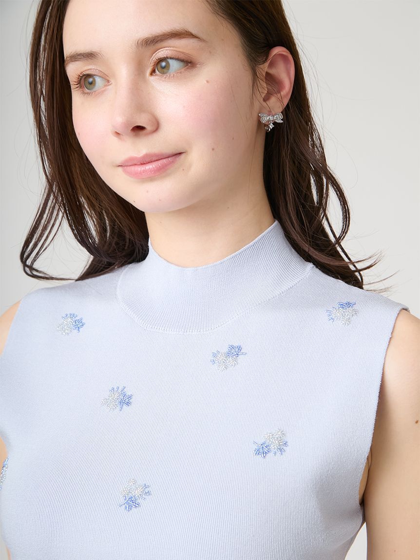 CELFORD「【洗える】ビーズ刺繍ニットプルオーバー」|ニット・セーター|