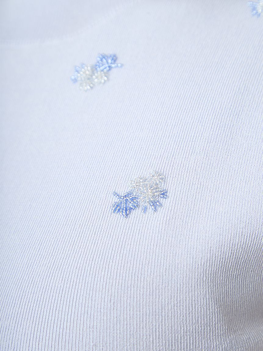 CELFORD「【洗える】ビーズ刺繍ニットプルオーバー」|ニット・セーター|