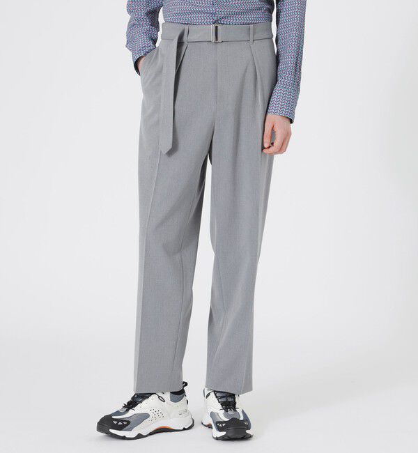  「スーパークリースベルテッドスラックス」|スラックス|グレー