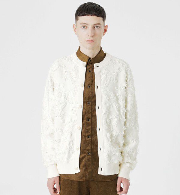  「フリンジジャカードクルーカーディガン」|ニット・セーター|ホワイト