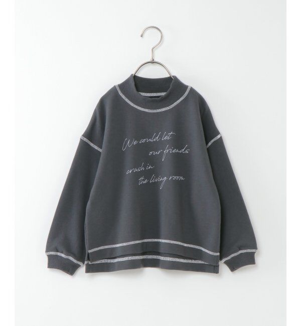 ikka kids「【キッズ】【速乾】配色ステッチプルオーバー（100~160cm）」|Tシャツ・カットソー|チャコール