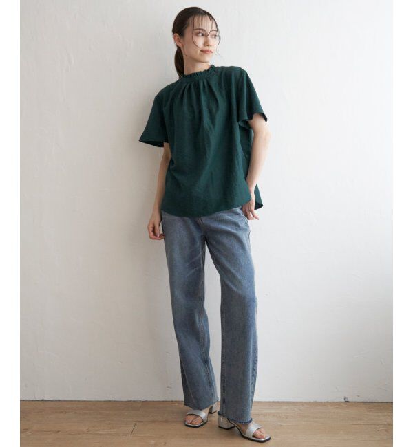 ikka「襟フリル2WAY半袖ブラウス」|シャツ・ブラウス|