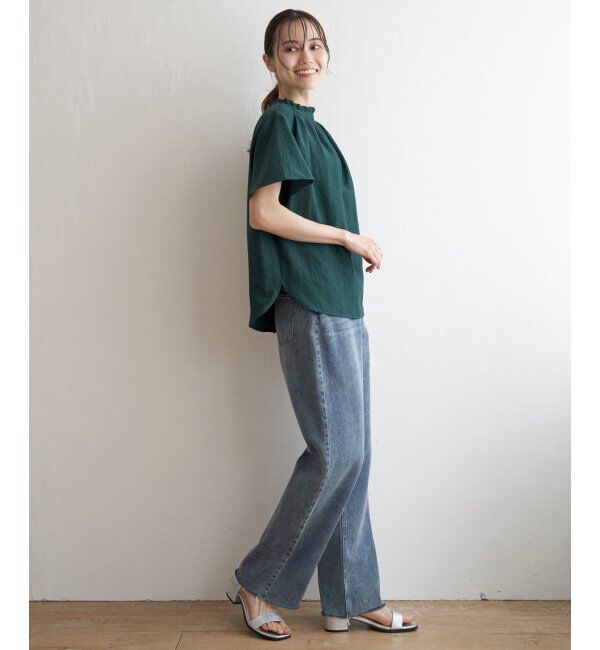 ikka「襟フリル2WAY半袖ブラウス」|シャツ・ブラウス|