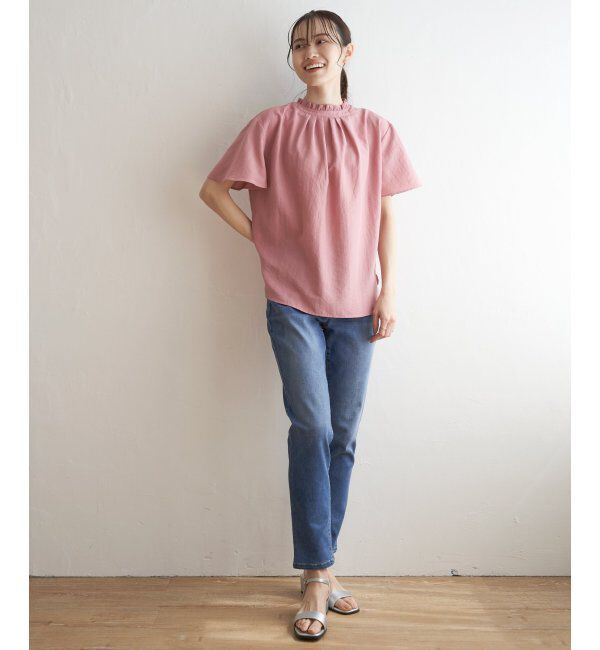 ikka「襟フリル2WAY半袖ブラウス」|シャツ・ブラウス|