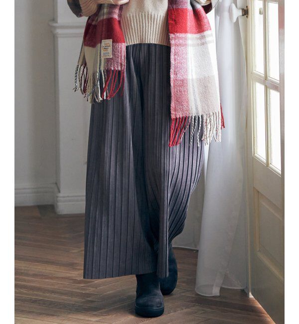 ikka「スエードライクプリーツワイドパンツ」|その他|