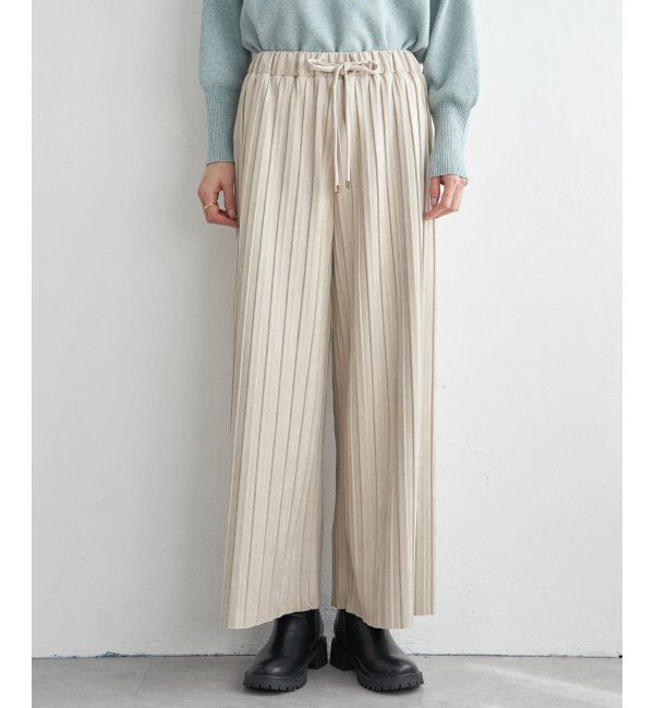 ikka「スエードライクプリーツワイドパンツ」|その他|