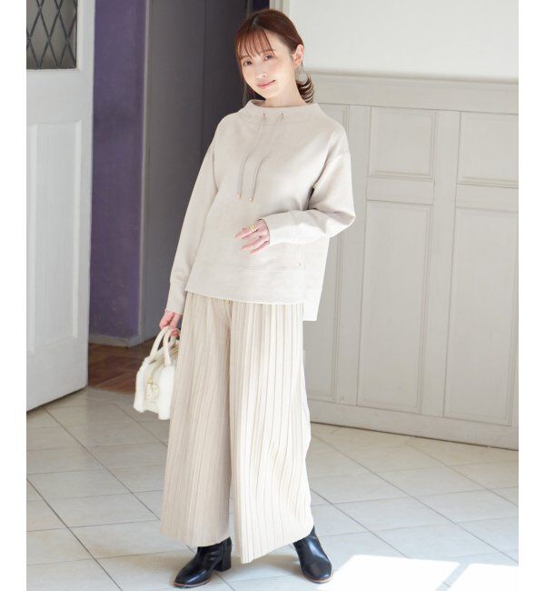 ikka「スエードライクプリーツワイドパンツ」|その他|