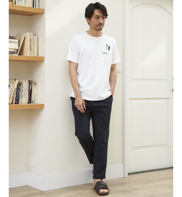 ikka「ポンチメガネ刺繍ポケットTシャツ」|Tシャツ・カットソー|