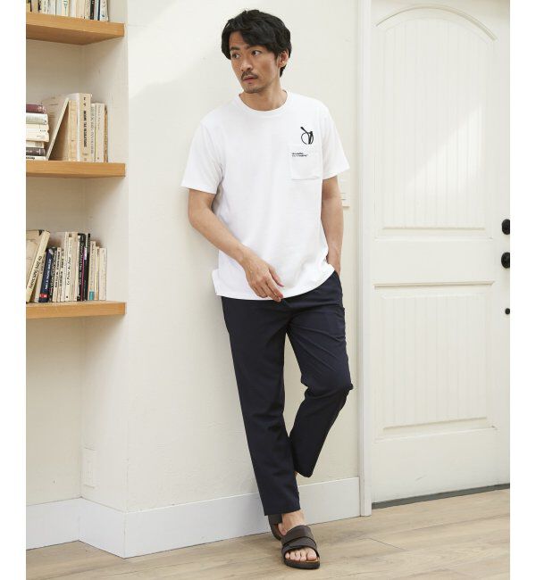 ikka「ポンチメガネ刺繍ポケットTシャツ」|Tシャツ・カットソー|