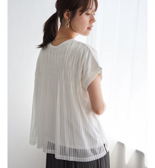 ikka「ストライプチュール2WAYプルオーバー」|その他|オフホワイト