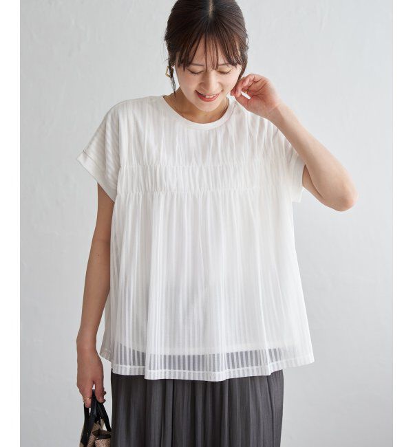 ikka「ストライプチュール2WAYプルオーバー」|その他|