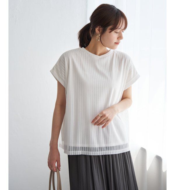 ikka「ストライプチュール2WAYプルオーバー」|その他|