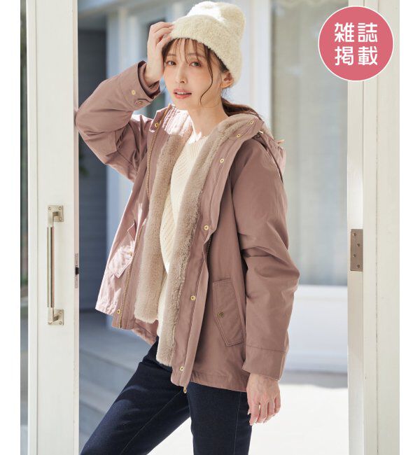 ikka「ライナー付き3WAYマウンテンパーカー」|ブルゾン・スタジャン|ローズピンク