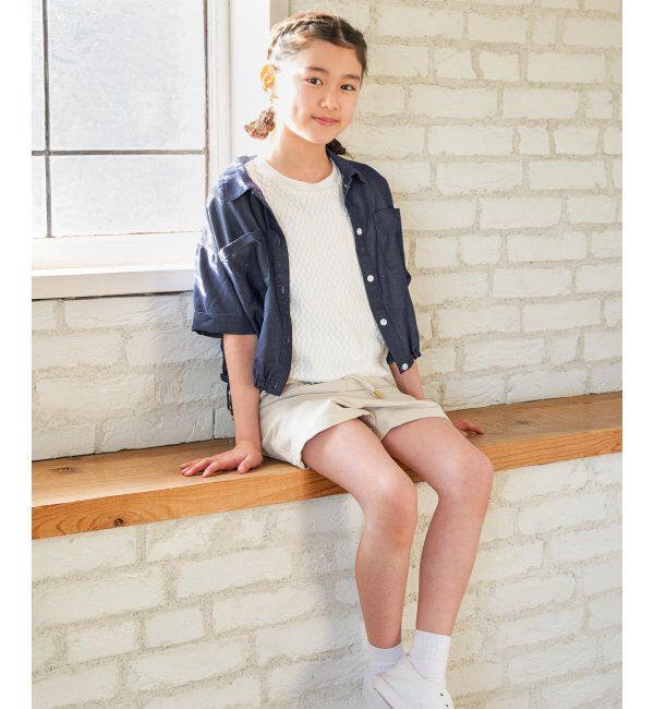 ikka kids「【親子コーデ】 ジャカードパフ袖プルオーバー (120cm~160cm)」|Tシャツ・カットソー|