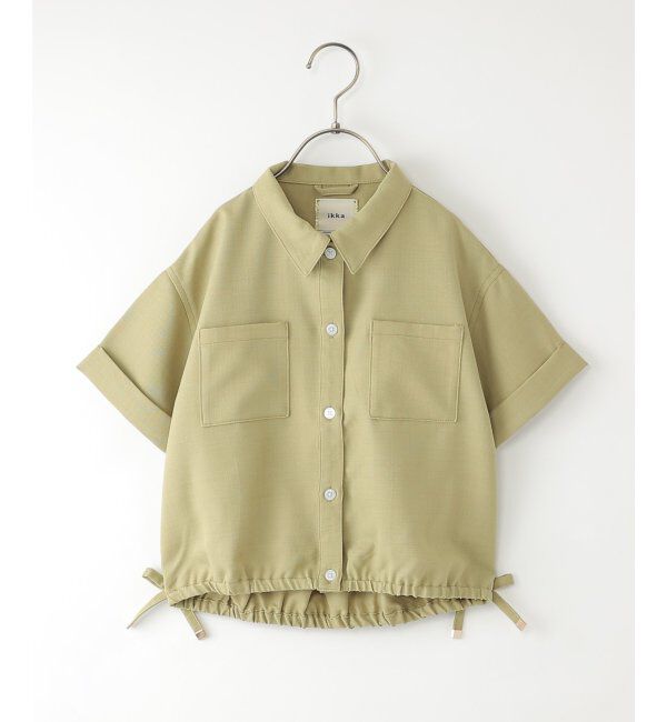 ikka kids「【親子コーデ】 裾シャーリングシャツ (110cm~160cm)」|シャツ・ブラウス|カーキ