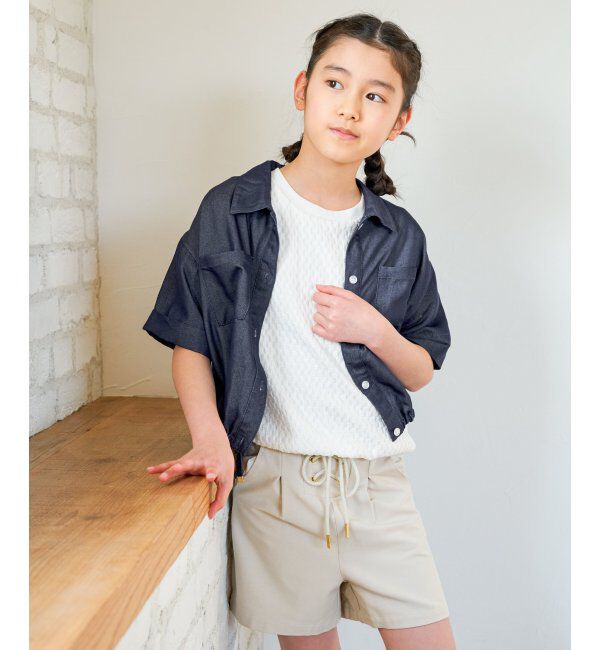 ikka kids「【親子コーデ】 裾シャーリングシャツ (110cm~160cm)」|シャツ・ブラウス|