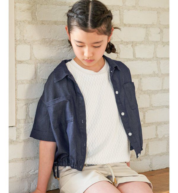 ikka kids「【親子コーデ】 裾シャーリングシャツ (110cm~160cm)」|シャツ・ブラウス|