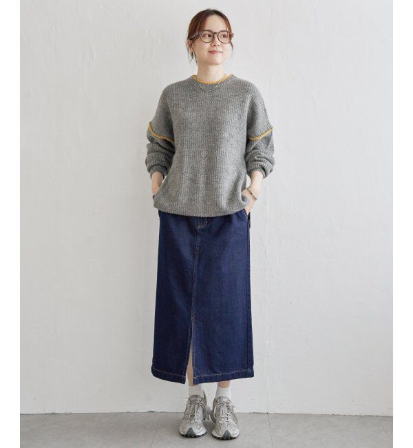 Lbc with Life「配色ステッチ畦ニットプルオーバー」|カーディガン|