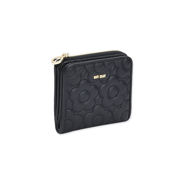 MARY QUANT「キルトフォームデイジー ウォレット」|財布|ブラック