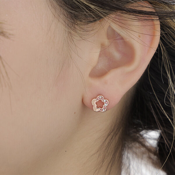 MARY QUANT「ハーフストーンデイジー ピアス2」|ピアス|ピンクゴールド