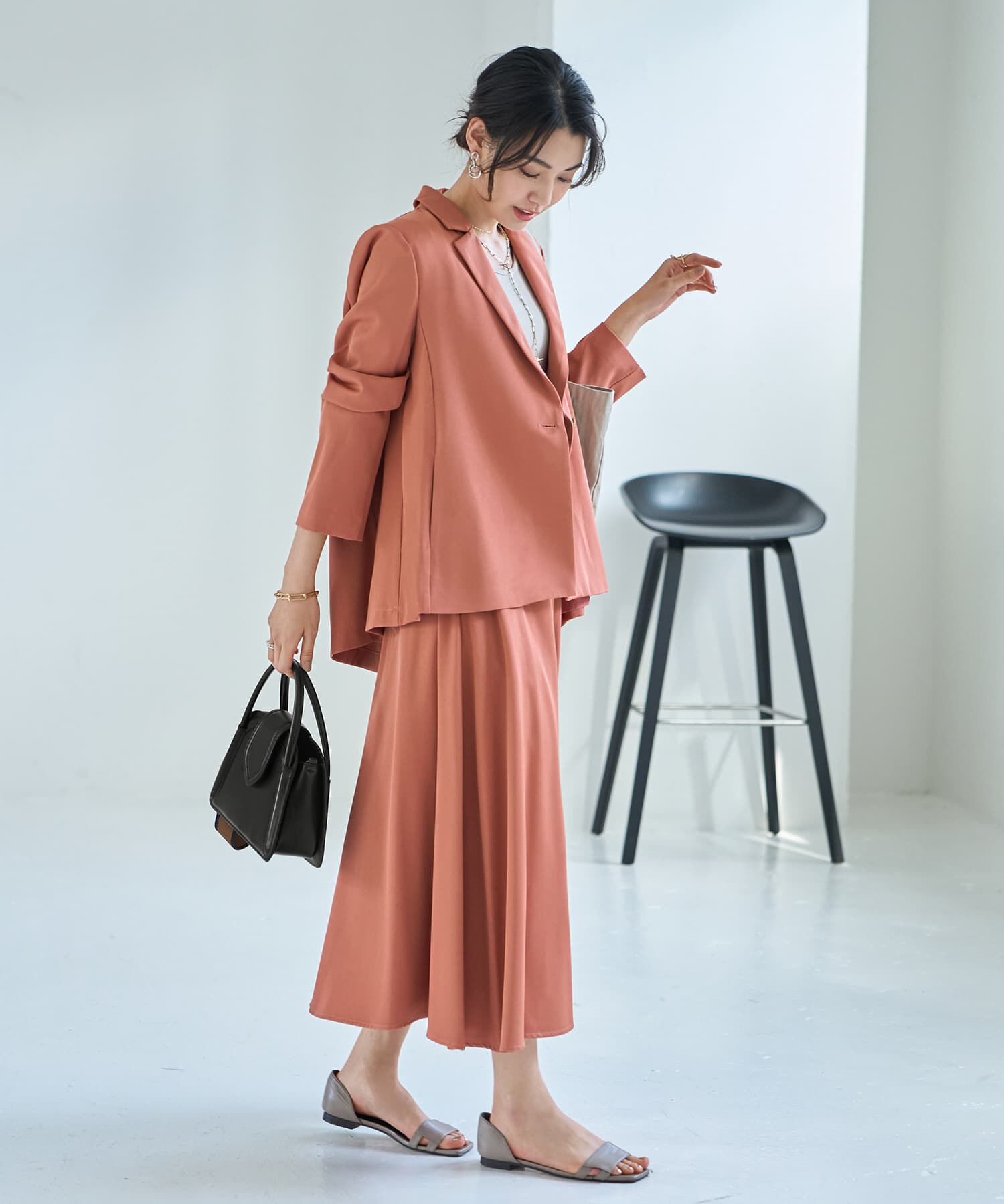 STYLE DELI「ソフトツイルAラインジャケット」|テーラードジャケット|