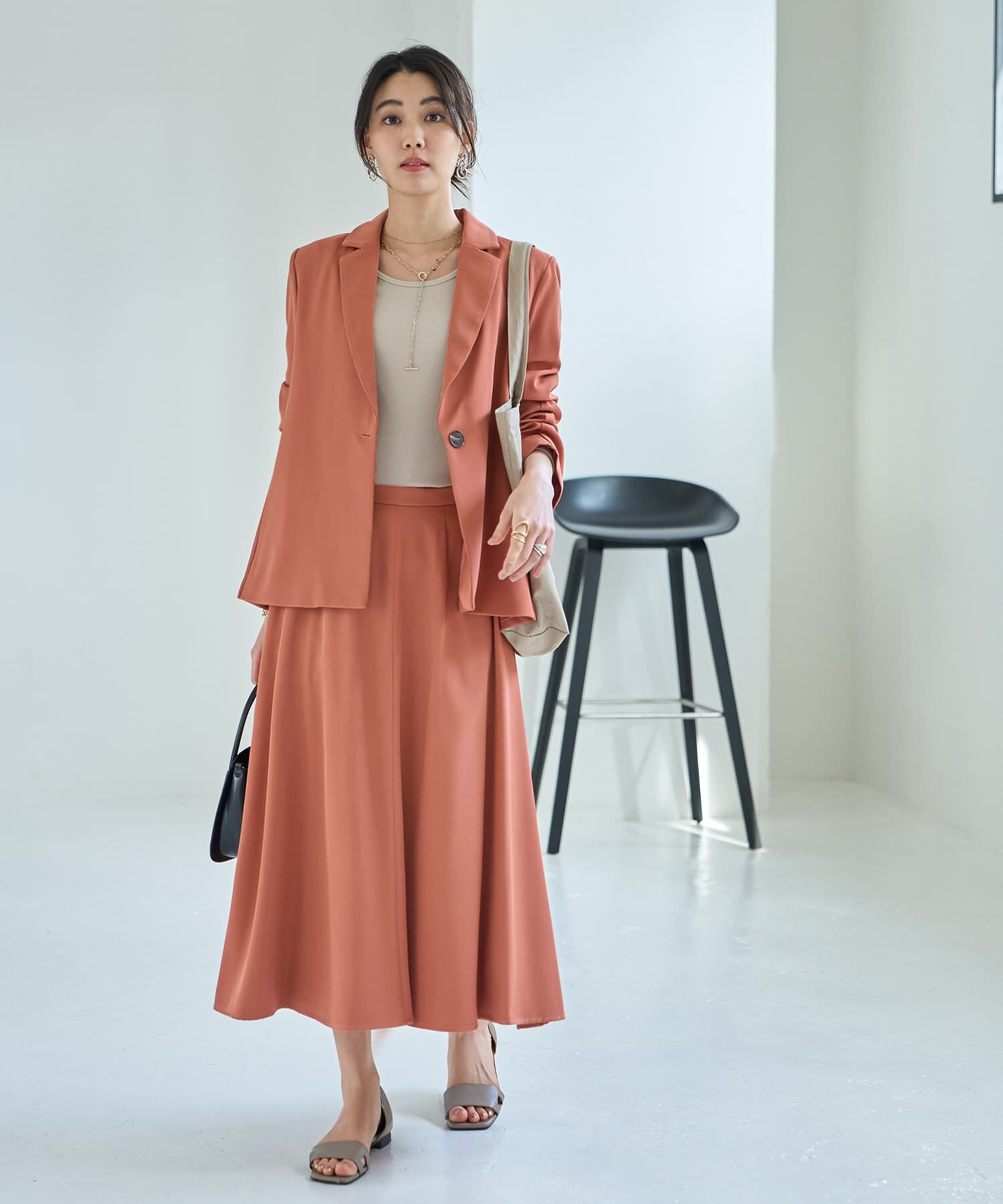 STYLE DELI「ソフトツイルAラインジャケット」|テーラードジャケット|