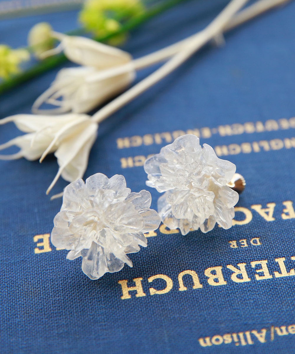 colleca la「グロッシーフラワーイヤリング」|イヤリング|クリア