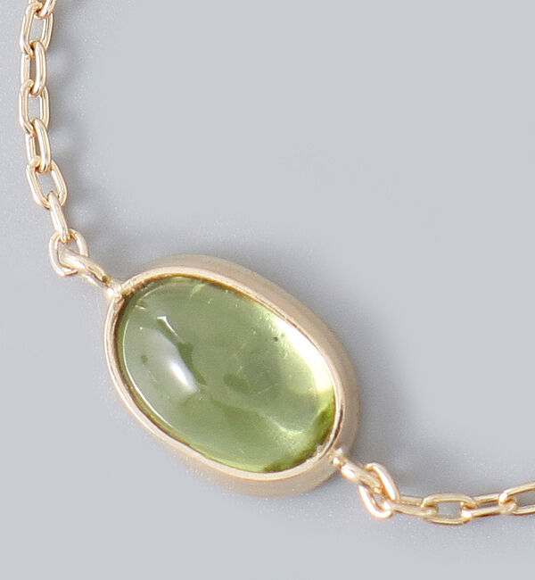 JUPITER「【K10】天然石チェーンリング/ペリドット　17号サイズまで調整可」|リング|