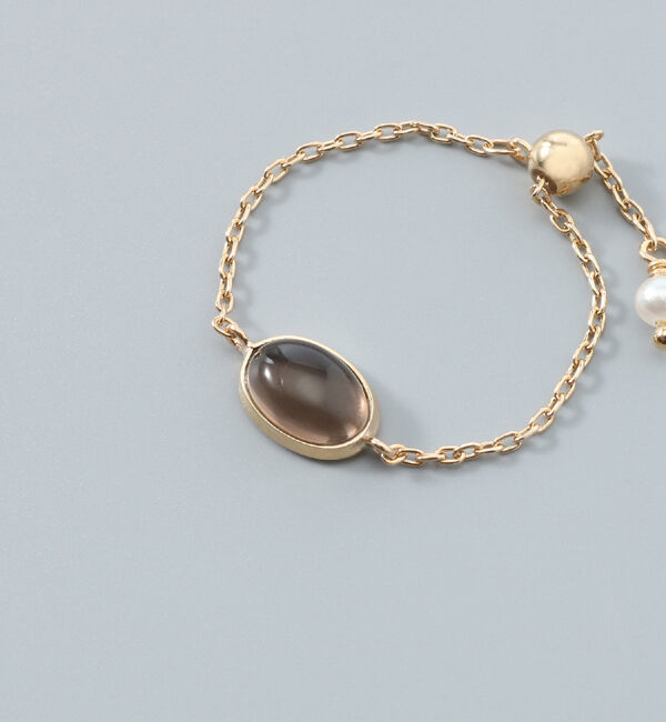 JUPITER「【K10】天然石チェーンリング/スモーキークォーツ」|リング|