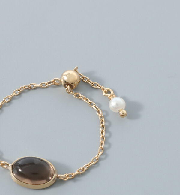 JUPITER「【K10】天然石チェーンリング/スモーキークォーツ」|リング|