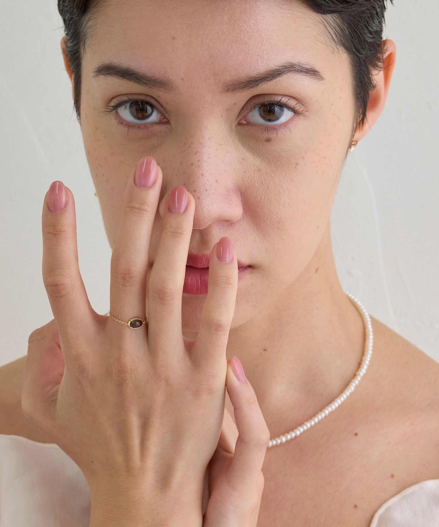 JUPITER「【K10】天然石チェーンリング/スモーキークォーツ」|リング|