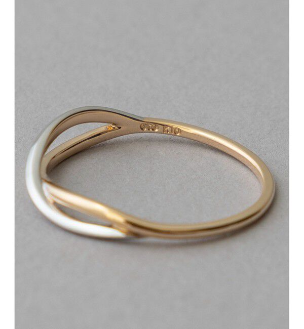 ete「[レイヤード] K10YG クロス バイカラー リング」|リング|