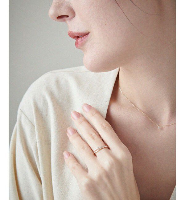 ete「[レイヤード] K10YG クロス バイカラー リング」|リング|