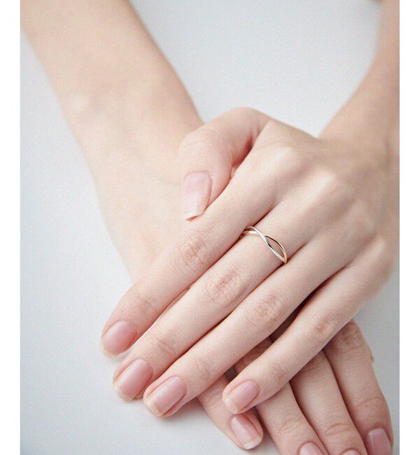 ete「[レイヤード] K10YG クロス バイカラー リング」|リング|