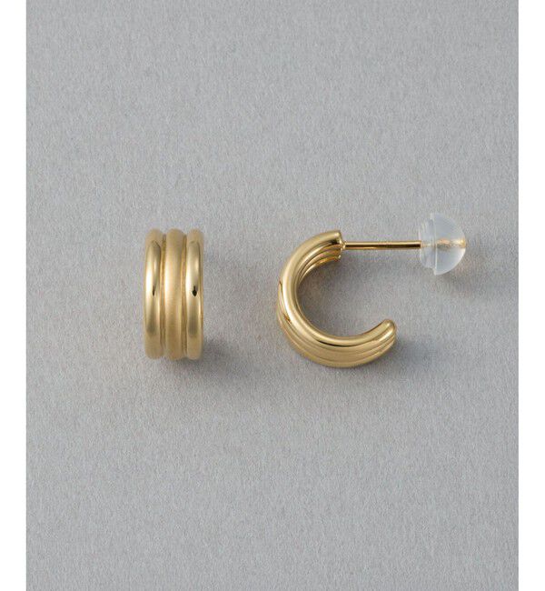 ete「トリプル ピアス」|ピアス|イエローゴールド