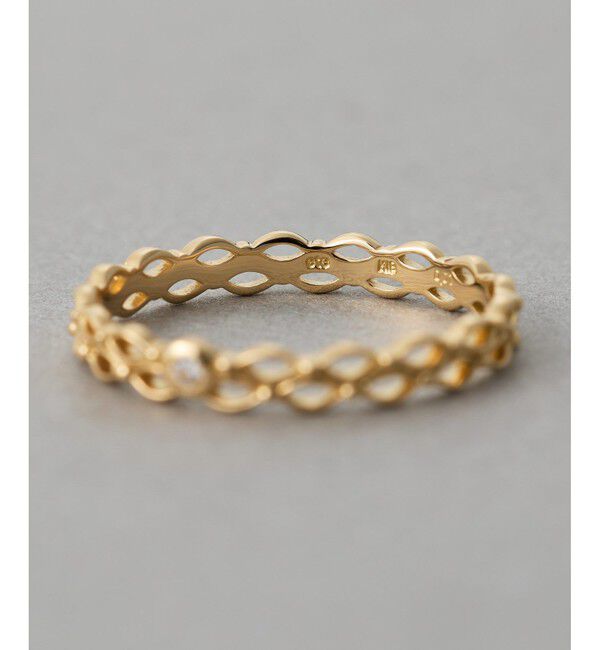 ete「[レースライン] K18YG ダイヤモンド リング」|リング|