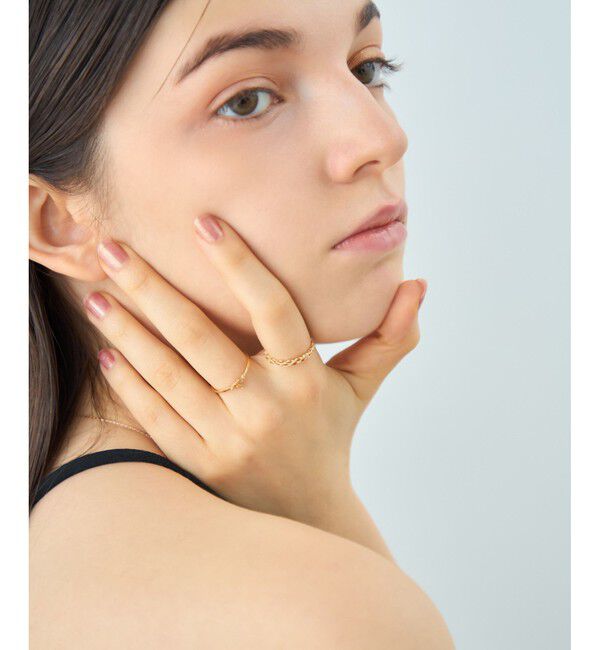 ete「[レースライン] K18YG ダイヤモンド リング」|リング|