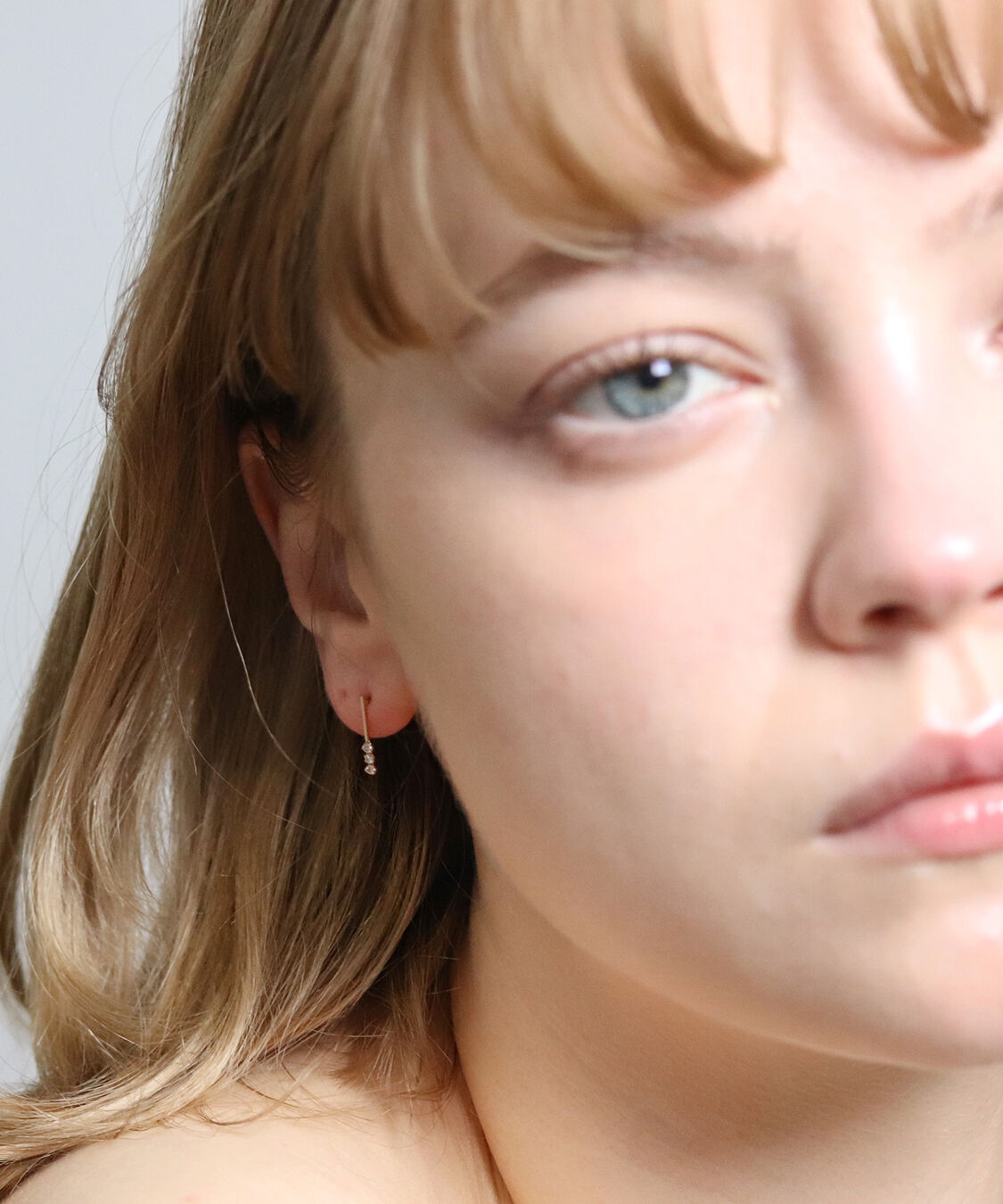  「ダイヤモンド ライン ピアス | K10YG」|ピアス|