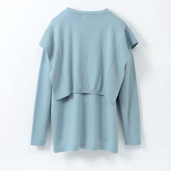 BACKYARD FAMILY「MIND マインド レイヤードニット 長袖 通販 レイヤード風 ニット プルオーバーニット」|ニット・セーター|