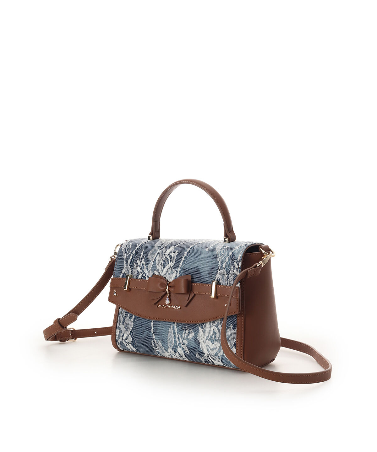 Samantha Vega「デニム調アクセントリボンショルダーバッグ」|ショルダー・メッセンジャー|